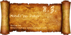 Mohápp Zobor névjegykártya